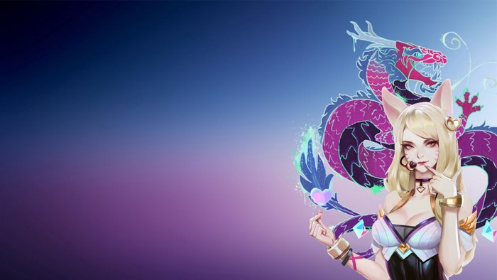Ahri from KDA with a dragon
