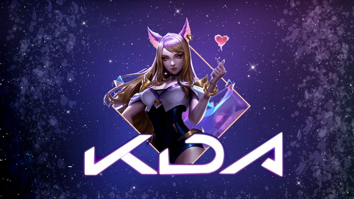 KDA Ahri from League of Legends with stars background