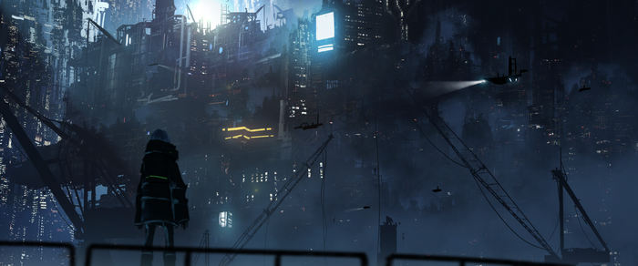 4K Cyberpunk Anime Cityscape with Flying Vehicles