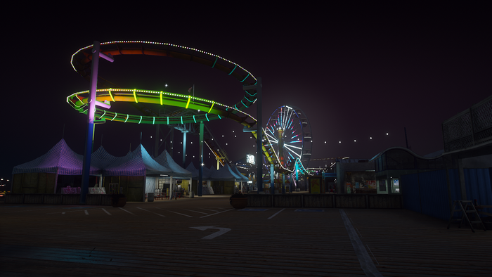 Amusement park rides at night, Grand Theft Auto V