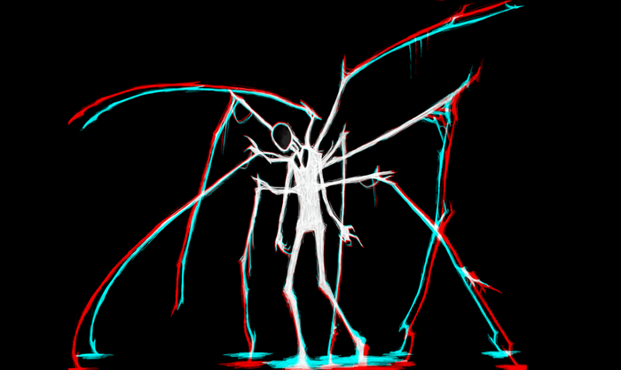 Slender Man artwork with 3D effect
