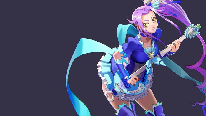 Moruga from Pretty Cure with a magical staff
