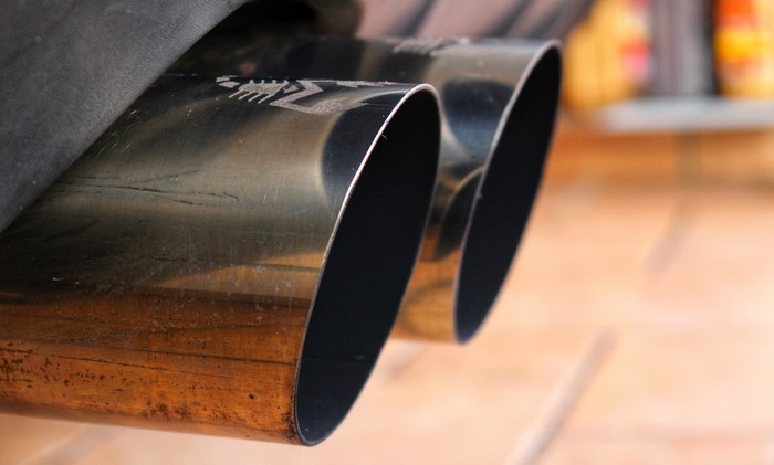 4K Macro Closeup of Abarth Exhaust Pipes