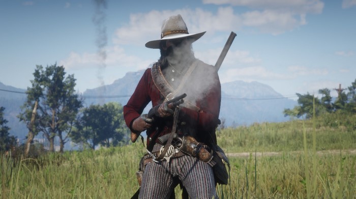 Cowboy with shotgun in Red Dead Redemption 2