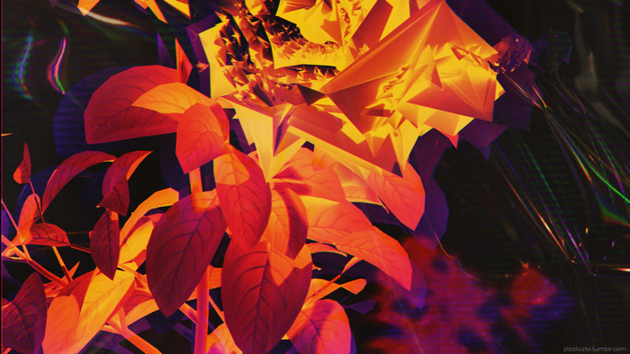 4K Glitch Art Vaporwave 3D Abstract