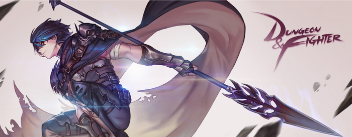 Artwork of a character from Dungeon & Fighter holding a spear