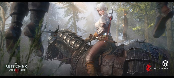 Ciri from The Witcher 3: Wild Hunt on horseback
