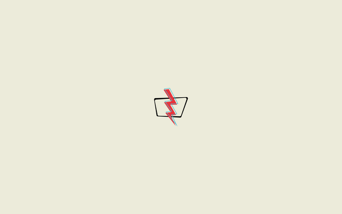 Minimalist logo with lightning bolt