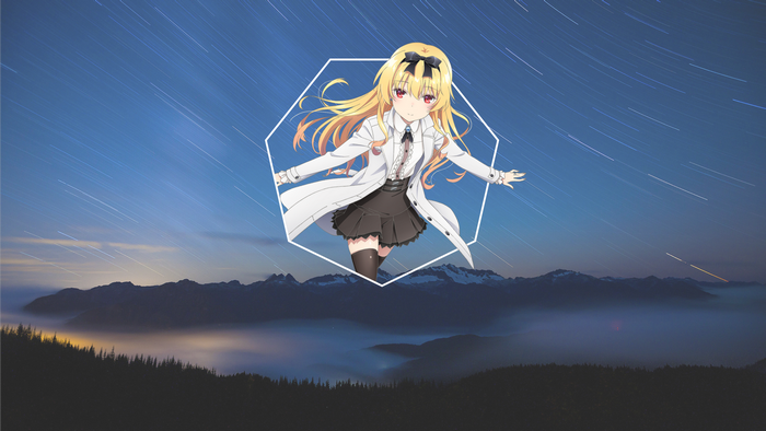Yue from Arifureta in a Hexagon Frame