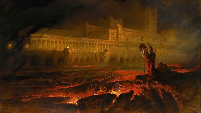 4K Fantasy Art of a Hellish Landscape by John Martin