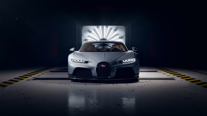 Bugatti Chiron Super Sport in a wind tunnel