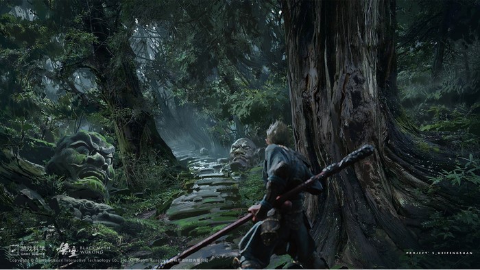 Black Myth: Wukong character in a forest