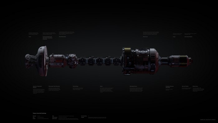 4K Theseus Starship Blueprint by Danil Krivoruchko