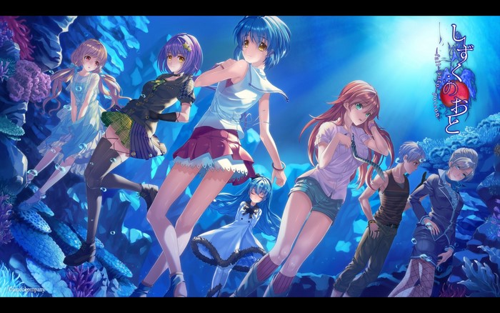 Shizuku no Oto visual novel characters underwater