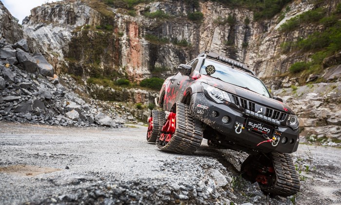 Mitsubishi Triton Survivor off-road vehicle in quarry