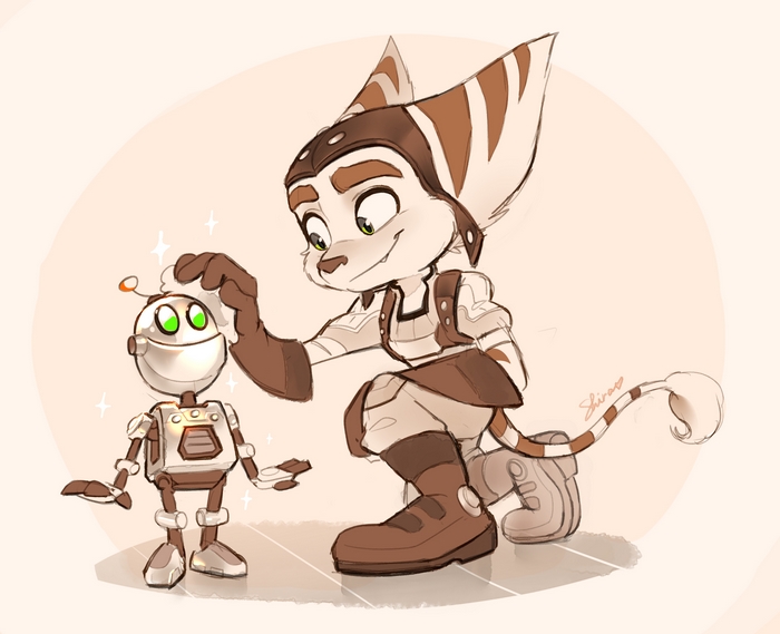 Ratchet and Clank interacting