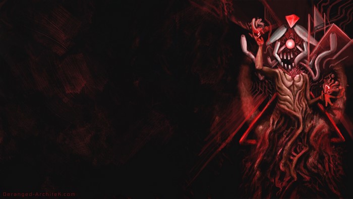 Dark Fantasy Art with Red Accents