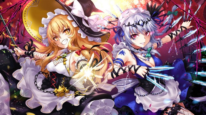 Izayoi Sakuya and Kirisame Marisa from Touhou