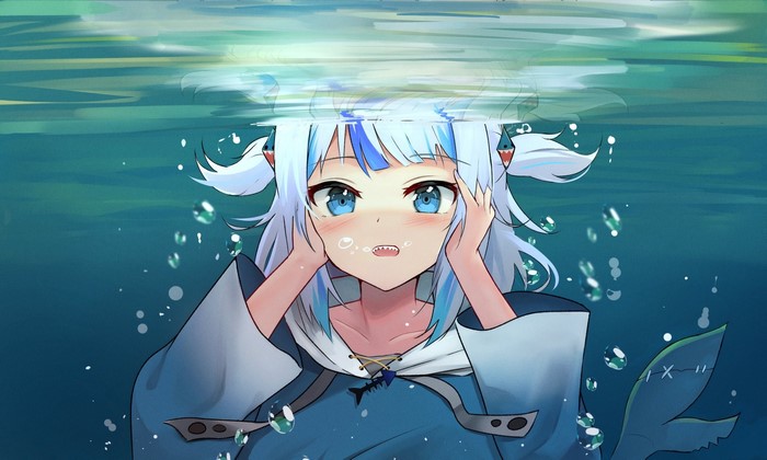 Gawr Gura from Hololive underwater