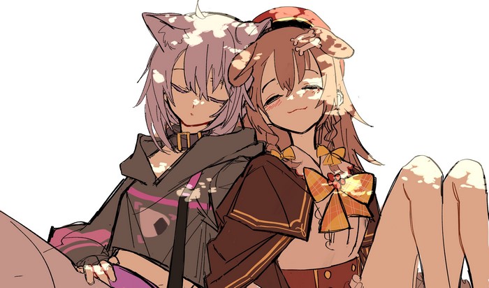Nekomata Okayu and Inugami Korone from Hololive
