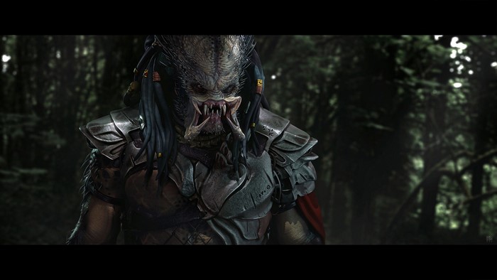 Predator creature in a dark forest