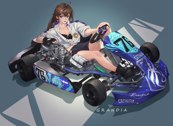 Anime girl with kart
