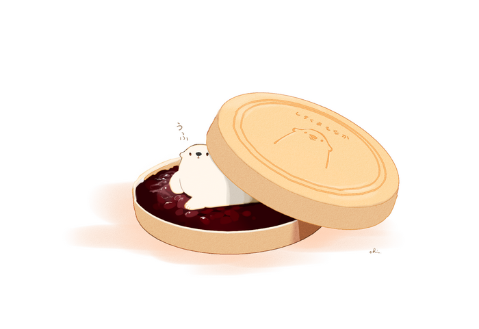 Polar bear in red bean mochi