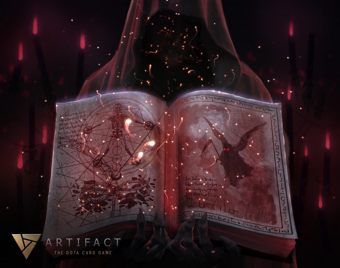 Artifact The Dota Card Game book with Grim Reaper