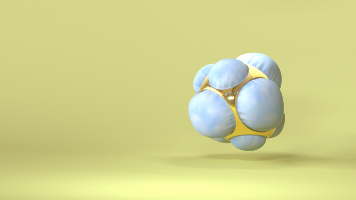 Abstract gold and fabric sphere render
