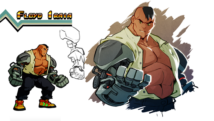 Floyd Iraia from Streets of Rage 4 concept art