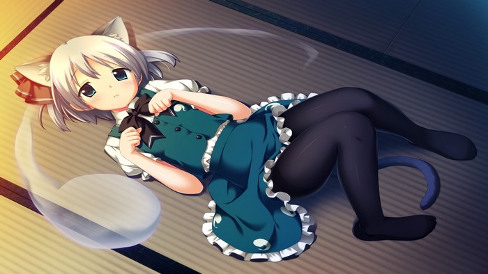 Konpaku Youmu from Touhou lying on the floor