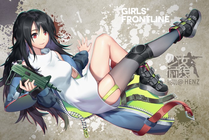 Anime girl with C-MS from Girls Frontline