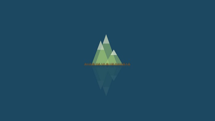 Minimalist Mountains Reflection 4K