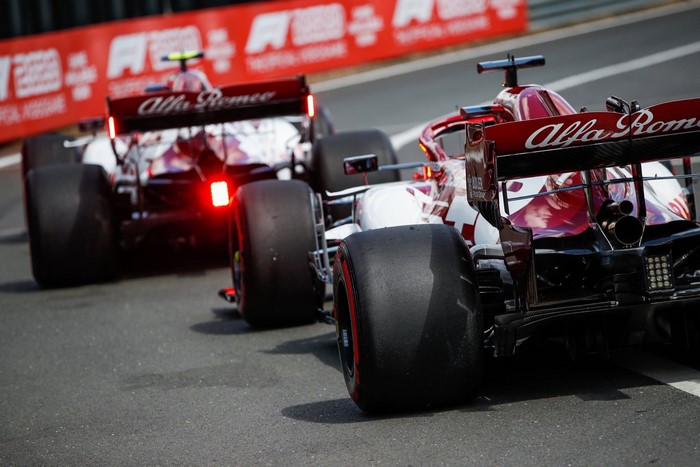 Alfa Romeo C39 Formula 1 cars on track