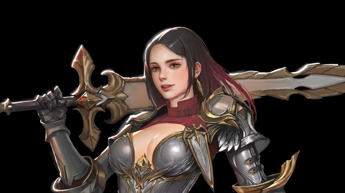 Fantasy woman warrior with sword