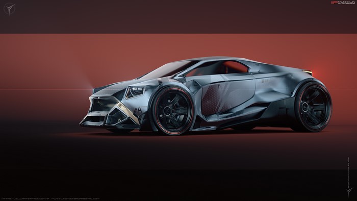 4K futuristic sports car by Munkhjin Otgonbayar