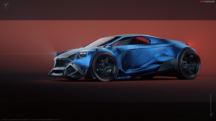 4K Blue Sports Car by Munkhjin Otgonbayar