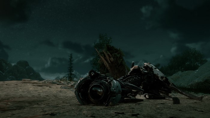 Horizon: Zero Dawn screenshot of a destroyed machine