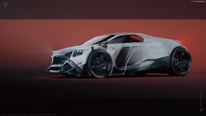 4K CGI sports car artwork by Munkhjin Otgonbayar