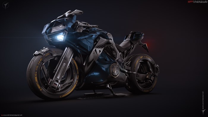 Futuristic Motorcycle by Munkhjin Otgonbayar