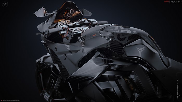 Futuristic Motorcycle by Munkhjin Otgonbayar