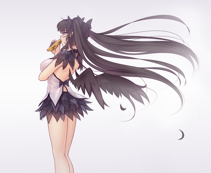 Himekaidou Hatate from Touhou with black hair and wings