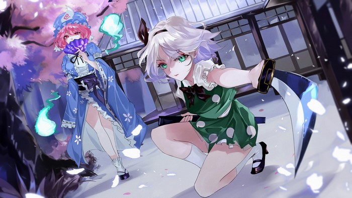 Konpaku Youmu and Saigyouji Yuyuko from Touhou