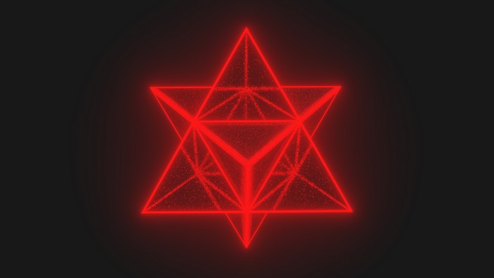 Red Merkaba Geometry Fractal 4K
