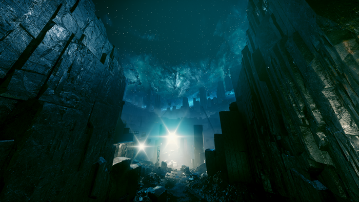 4K surreal space quarry from Control