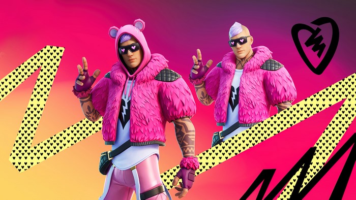 Fortnite Cuddle King Skin with Pink Bear Hoodie