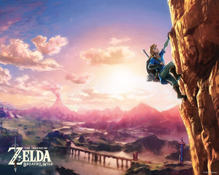 Link climbing a cliff in The Legend of Zelda: Breath of the Wild
