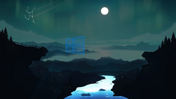 4K Windows 10 Aurora Borealis Landscape