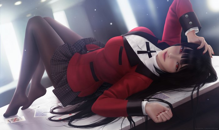 Jabami Yumeko from Kakegurui lying down