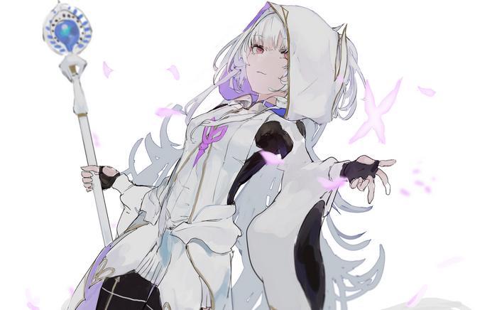 Merlin from Fate/Grand Order holding a staff